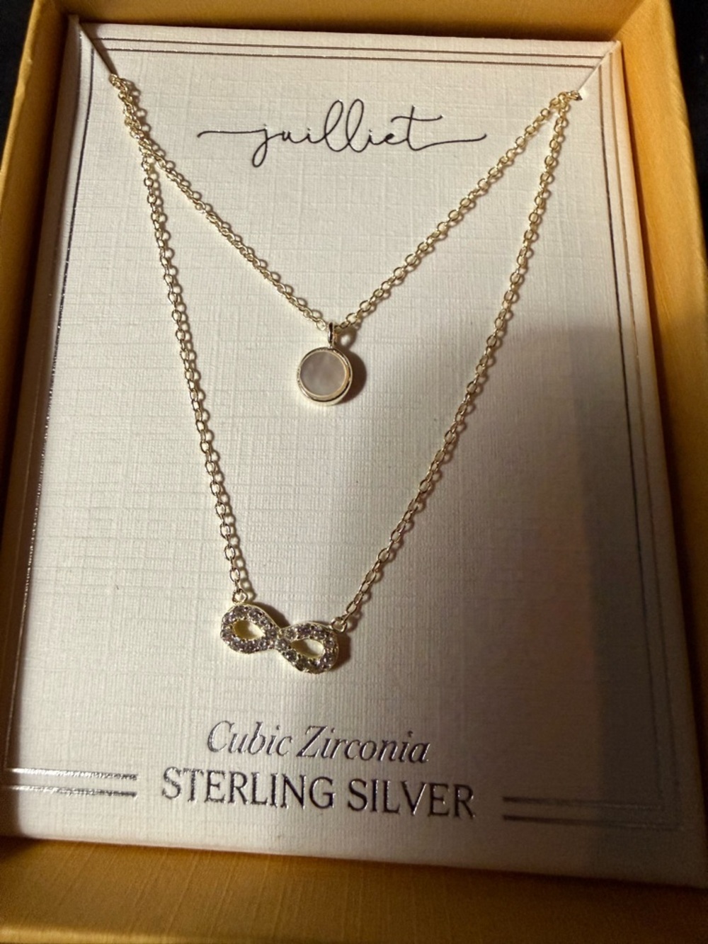 Julet Layered Sterling Silver Infinity and Round Pendant Necklace -